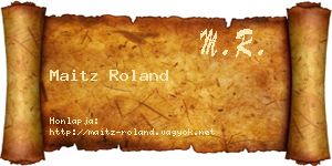 Maitz Roland névjegykártya